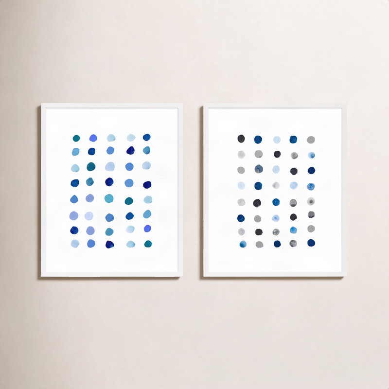 Blue Wash Series à pois bleus. Ensemble de 2 - ensemble de 2 reproductions de cadres photo, H 30 po x l 24 po x P 1,25 po
