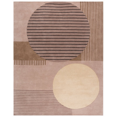 Rodeo Drive 478 Hand Tufted Wool/Cotton Abstract Rug in Beige/Black