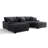 5 - Piece Upholstered Gray Faux Rabbit Fur Flannel Modular Sectional Sofa with Throw Pillows & Removable Ottomans-29723059