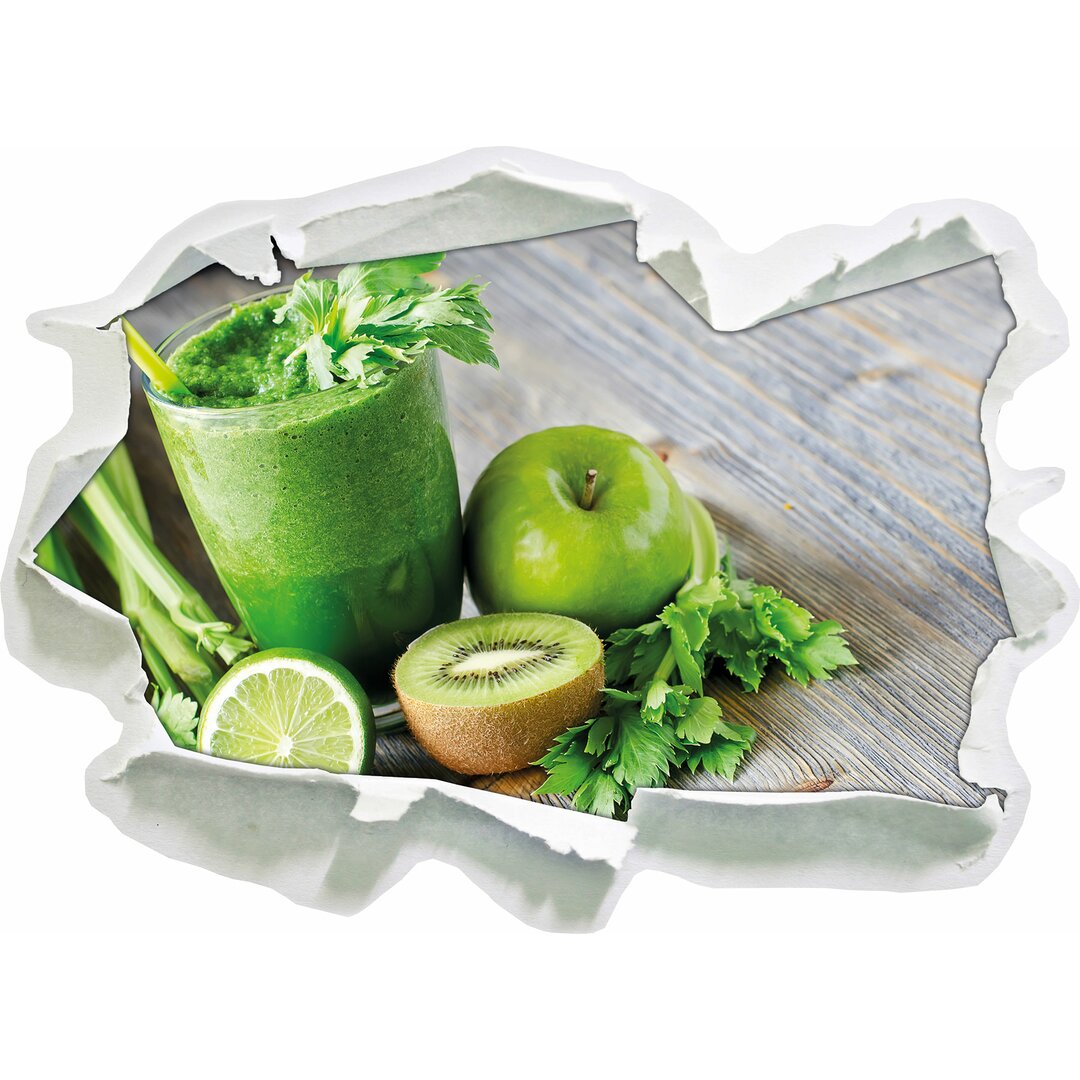 Grüner Bio-Smoothie Apfel-Limette-Kiwi Wandaufkleber