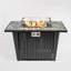 Morden Steel Fire Pit Table With Marble Tile Tabletop