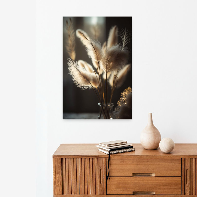 Art contemporain, plante moderne, minimaliste et élégante, H 24 po x l 16 po