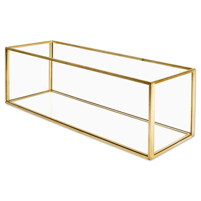 Boîte de pièce maîtresse longue en verre