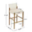 Tabouret de bar moderne en bois massif de 72,4 cm (28,5 po) avec coussin en polyester, lot de 2