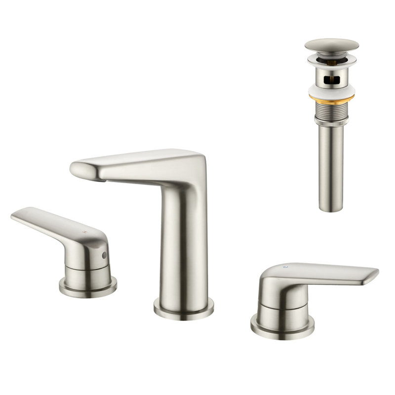 8 Inch Widespread Bathroom Faucet With Drain Assembly 3 Hole Bathroom Sink Faucets Brass Double Handle Bathroom Basin Taps With Valve