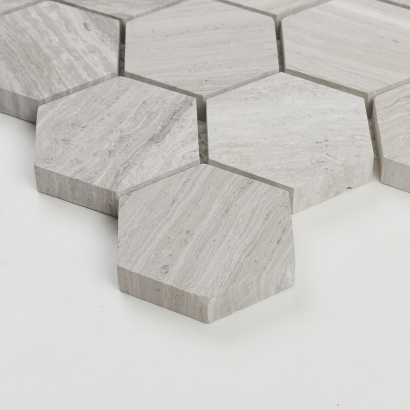 Stone Mosaics Hexagon Honed 2" x 2" Natural Stone Field Tile in Chenille White