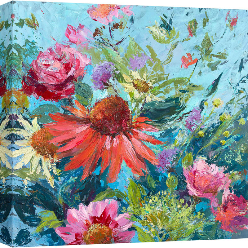 Floral Painting: Wild And Wonderful III by Nel Whatmore - Wrapped Canvas Print, 70cm H x 70cm W