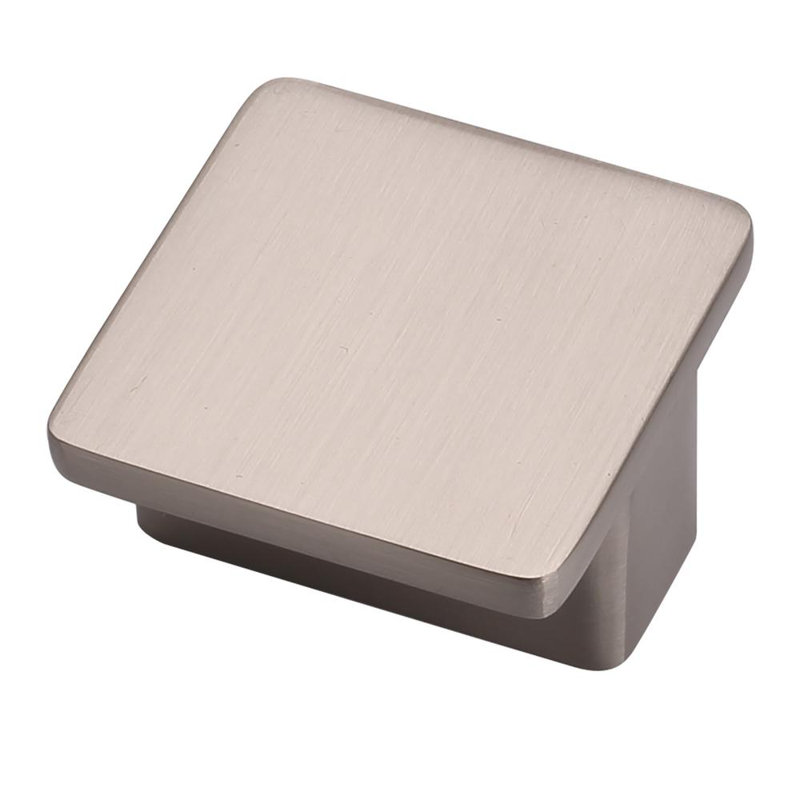 Basic Series 1 in. Modern Satin Nickel Square Cabinet Knob (5-Pack)