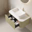 Meuble-lavabo flottant mural 36 po avec lavabo rectangulaire en céramique blanc et tiroir-632713471