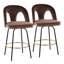 Tabouret de bar contemporain pivotant à hauteur fixe avec repose-pieds rond - ensemble de 2-129454182