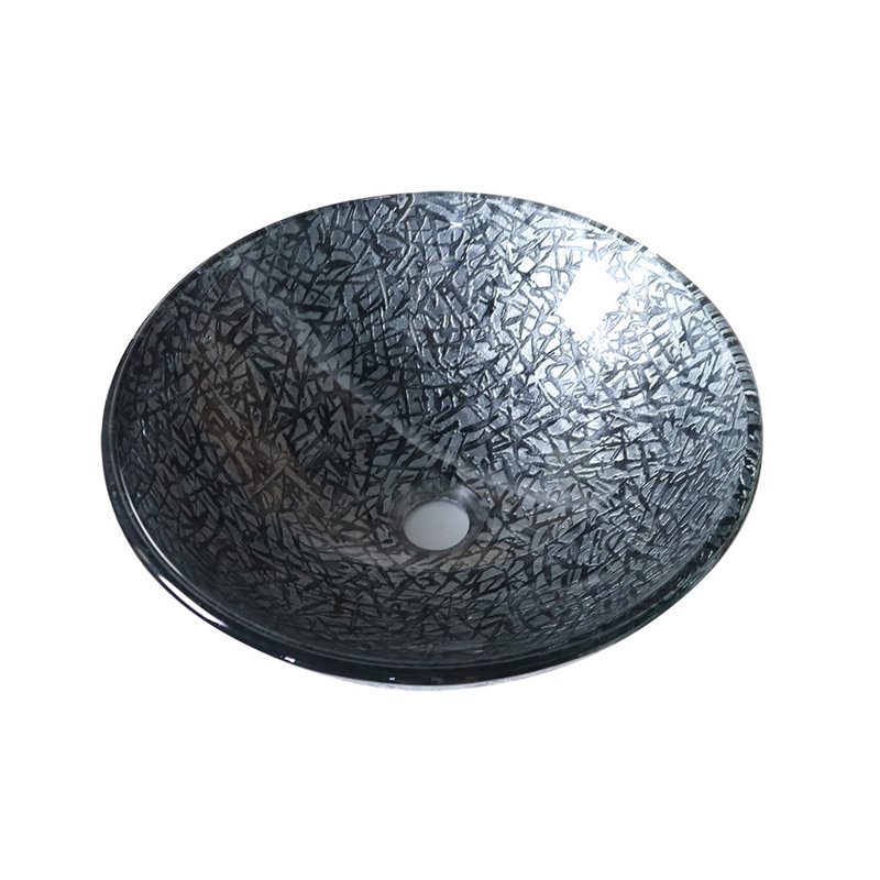 Glass Handmade Round Vessel Bathroom Sink