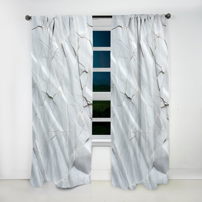 Adelicia - Fossiles minimalistes blanc terre - Collages - Velours obscurcissant - 1 panneau