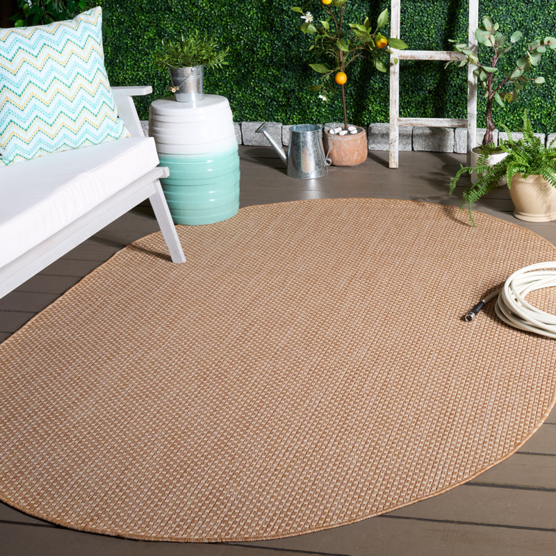Plummer Performance Abstract Indoor/Outdoor Area Rug, Oval 5'3" x 7'6"