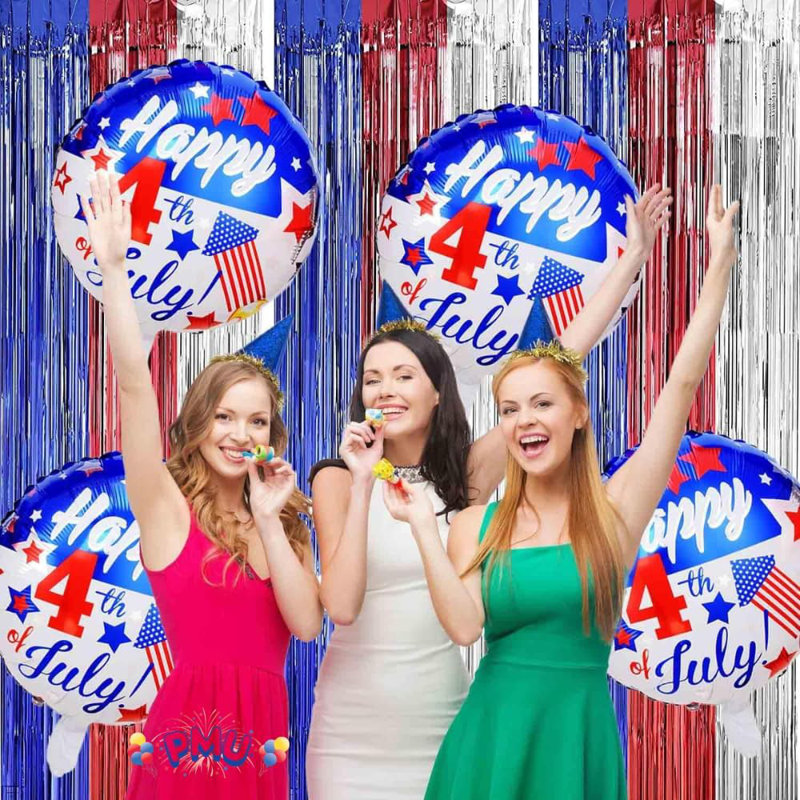 Ballon Mylar-Foil avec bâton pré-gonflé patriotique le 4 juillet
