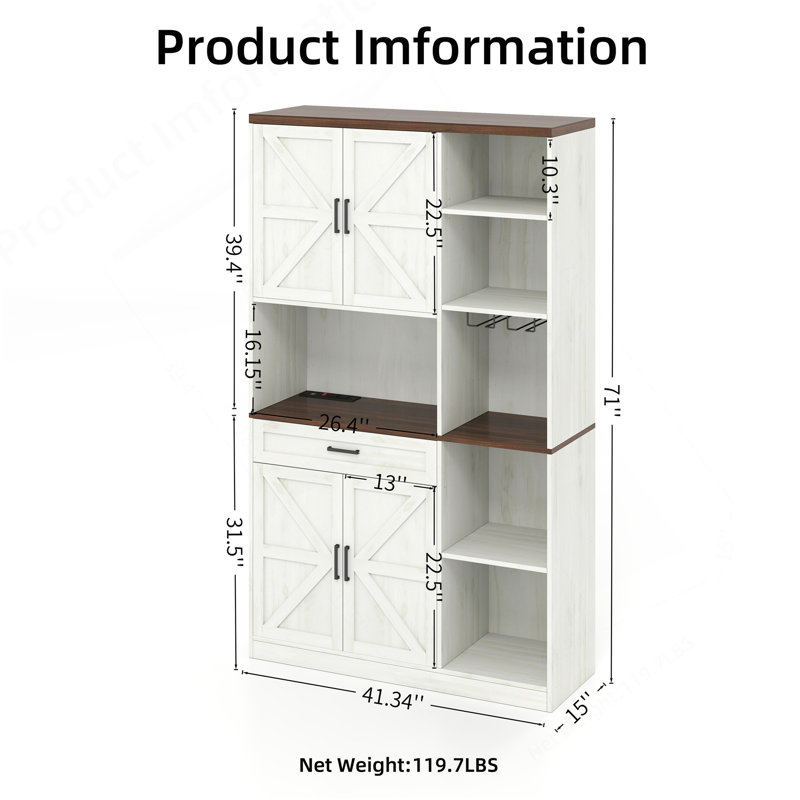 Buffet 71 "avec garde-manger et armoire de cuisine 71 po