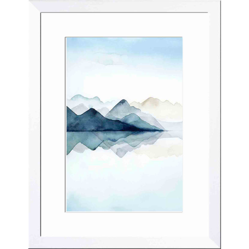 Glacial I par Grace Popp - peinture encadrée, H 24 po x l 36 po, Blanc