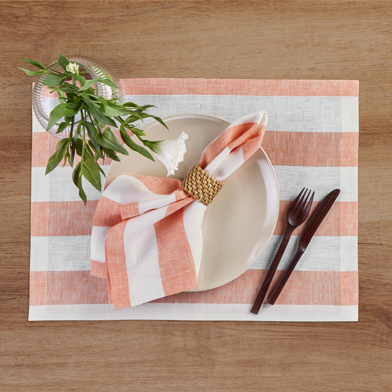 Cabana Stripe - 100% Pure Linen Dinner Napkins