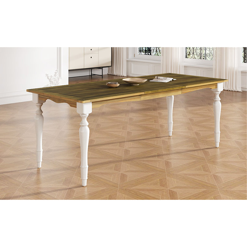Table de salle à manger extensible rétro Vintage 82,7 pouces avec rallonge amovible de 23,6 pouces