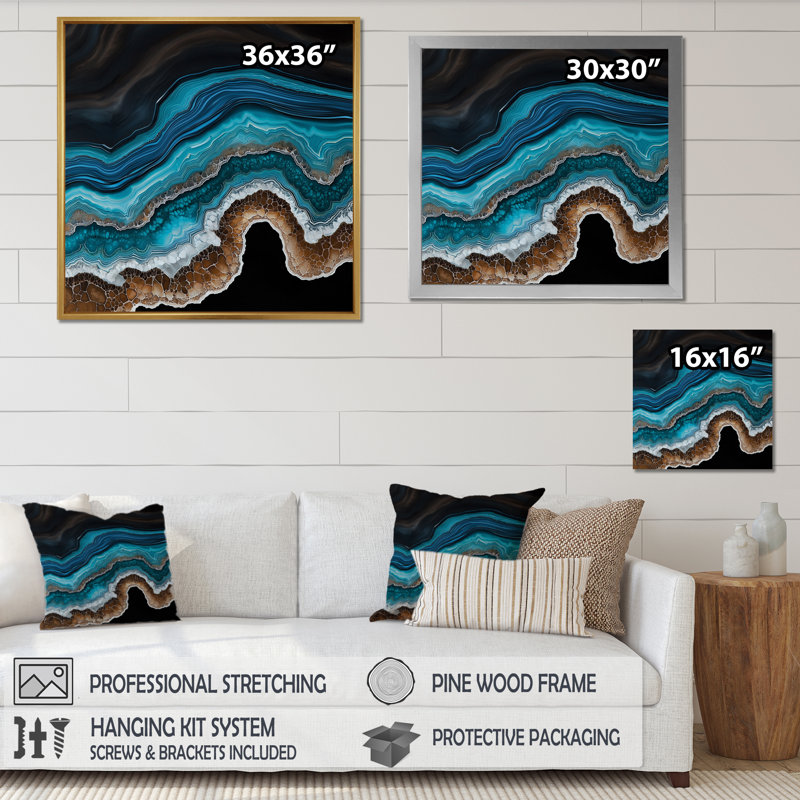 Voile illimité d'agate II - Agate, art mural, H 36 po x l 36 po, Impression dans un cadre flottant sans passe-parto