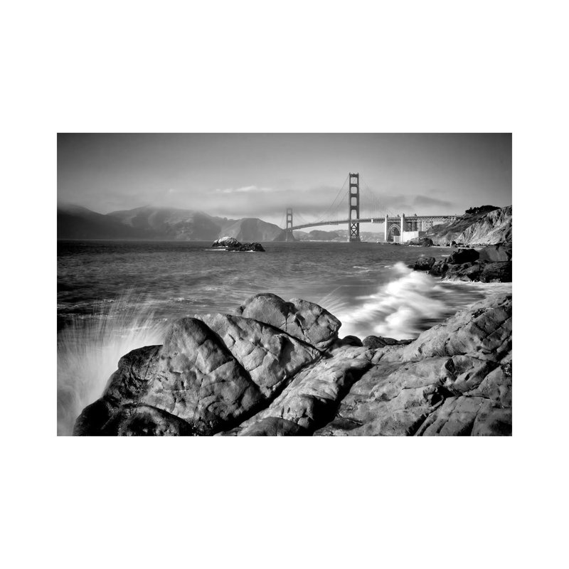 San Francisco Baker Beach | Monochrome by Melanie Viola - Wrapped Canvas Print, 20.32 cm H x 30.48 cm W