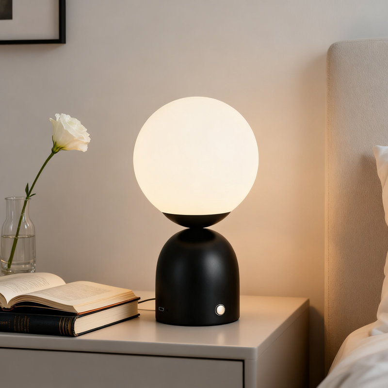 Lampe de table rechargeable sans fil avec pile 5200 mah, commande tactile à 3 niveaux d'intensité réglable, lumière de lecture intégrée à DEL de 320 lumens pour table de chevet