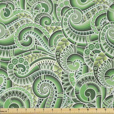 Deepti Swirl Doodle Floral Curvy Outline Multi-Purpose Fabric