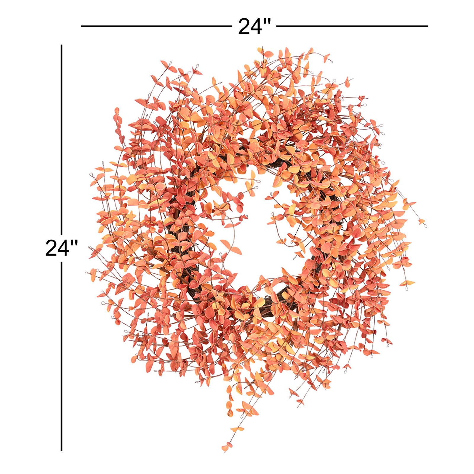 24" Artificial Farmhouse Harvest Thanksgiving Day Decor Blossoms Cluster Mini Eucalyptus Fall Autumn Wreath For Front Door