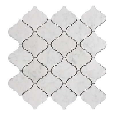 Carreau de mosaïque en marbre blanc Carrare de 3 po x 3 po Diflart