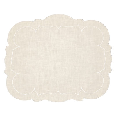 Linho Placemat: Scalloped Rectangular Placemat 