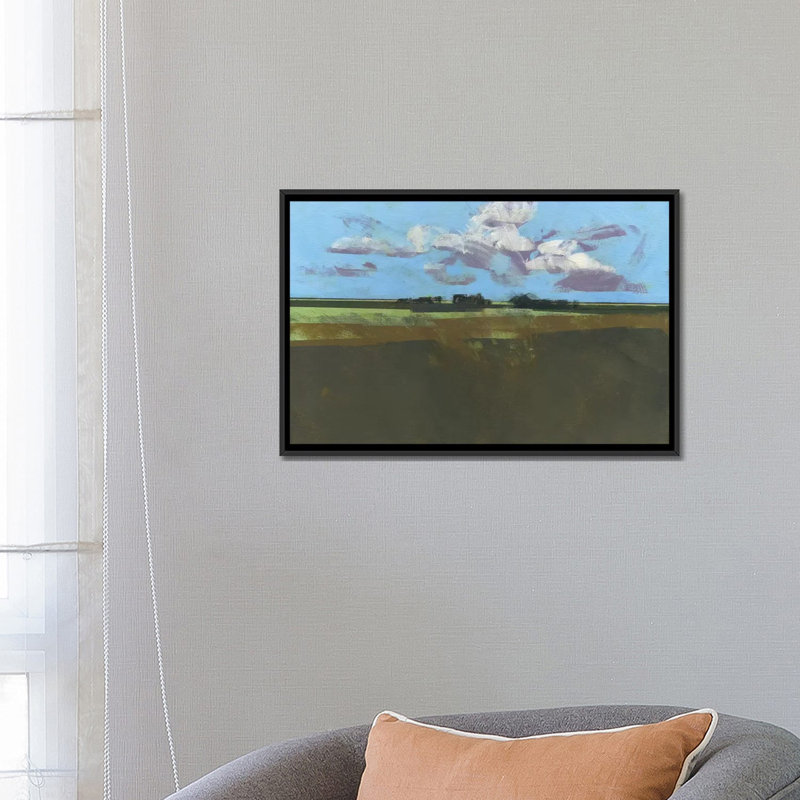 «Early Decembre Fields», reproduction sur toile, H 32 po x l 48 po x P 1,5 po, Toile avec cadre noir, Pas de tapis