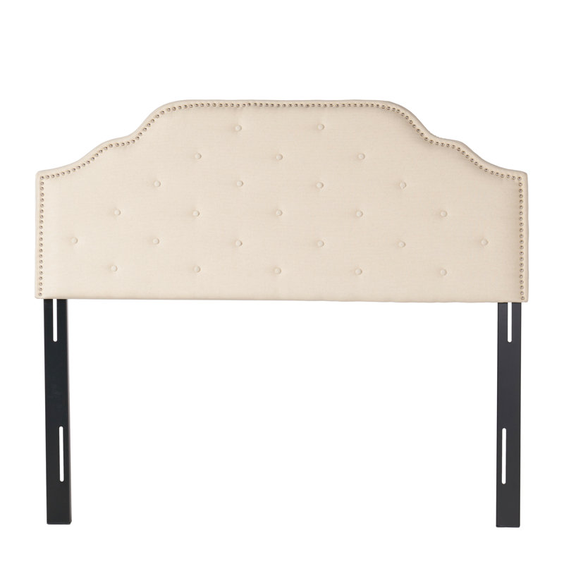 Queen&Full Sized Headboard, Beige Upholstery With Fine Diamond Stitch Detailing And Quality Construction Exquisite Button Details