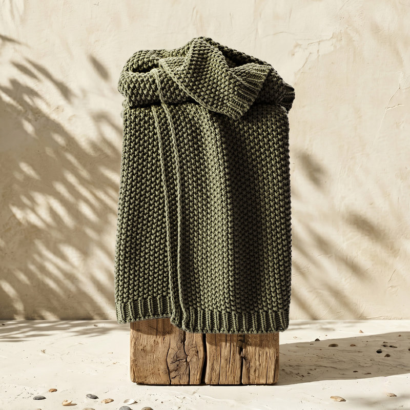Jeté en coton EverGrace, Twin (60" x 80"), Olive Green