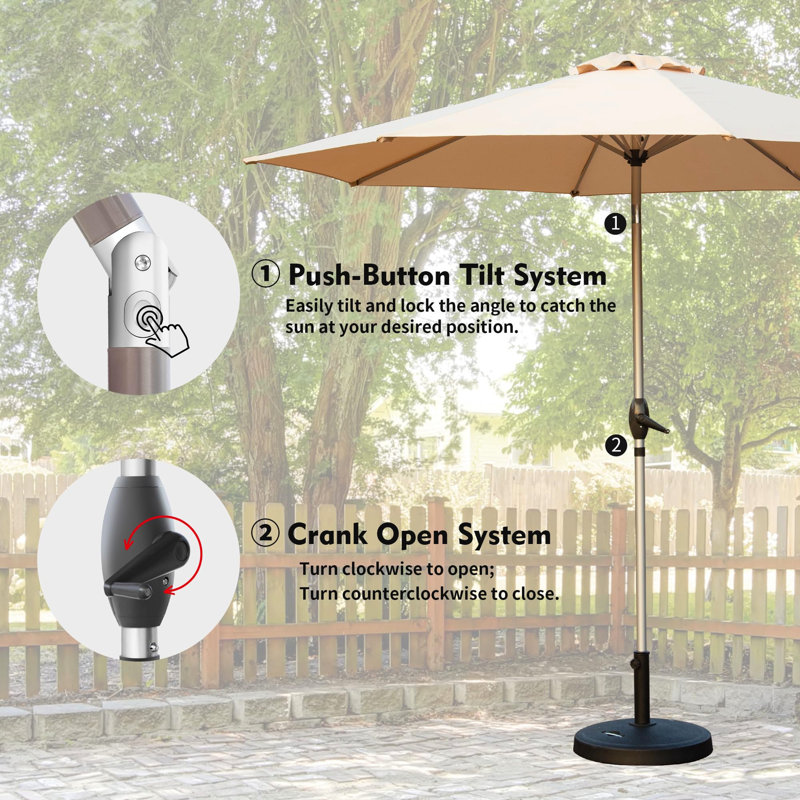 Parasol de jardin 10 pi - Fonctionnalité de la table d'extérieur beige