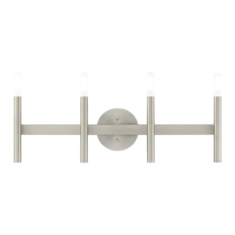 Nickel 4-Light Adjustable Dimmable Vanity Light Fixture