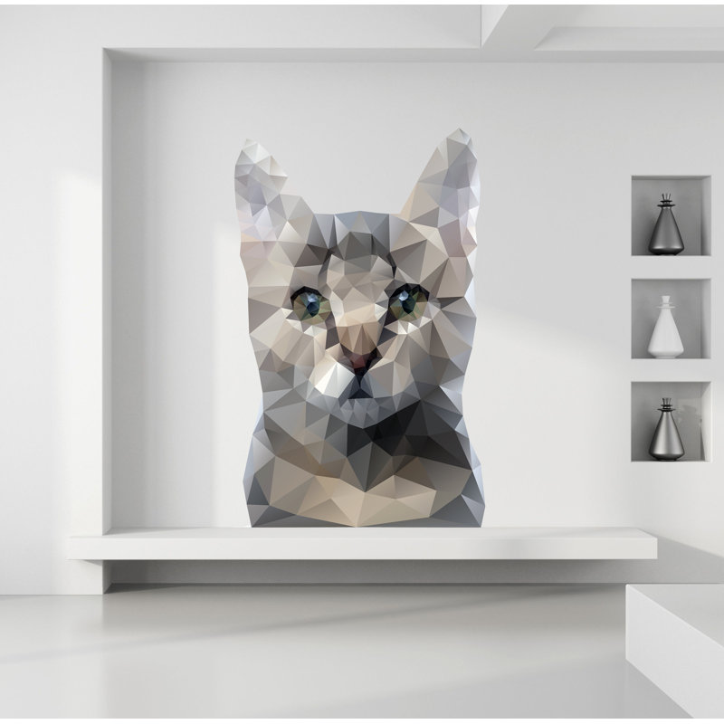 Adhésif décoratif polygonale pour chat, GD136 (46 x 62)