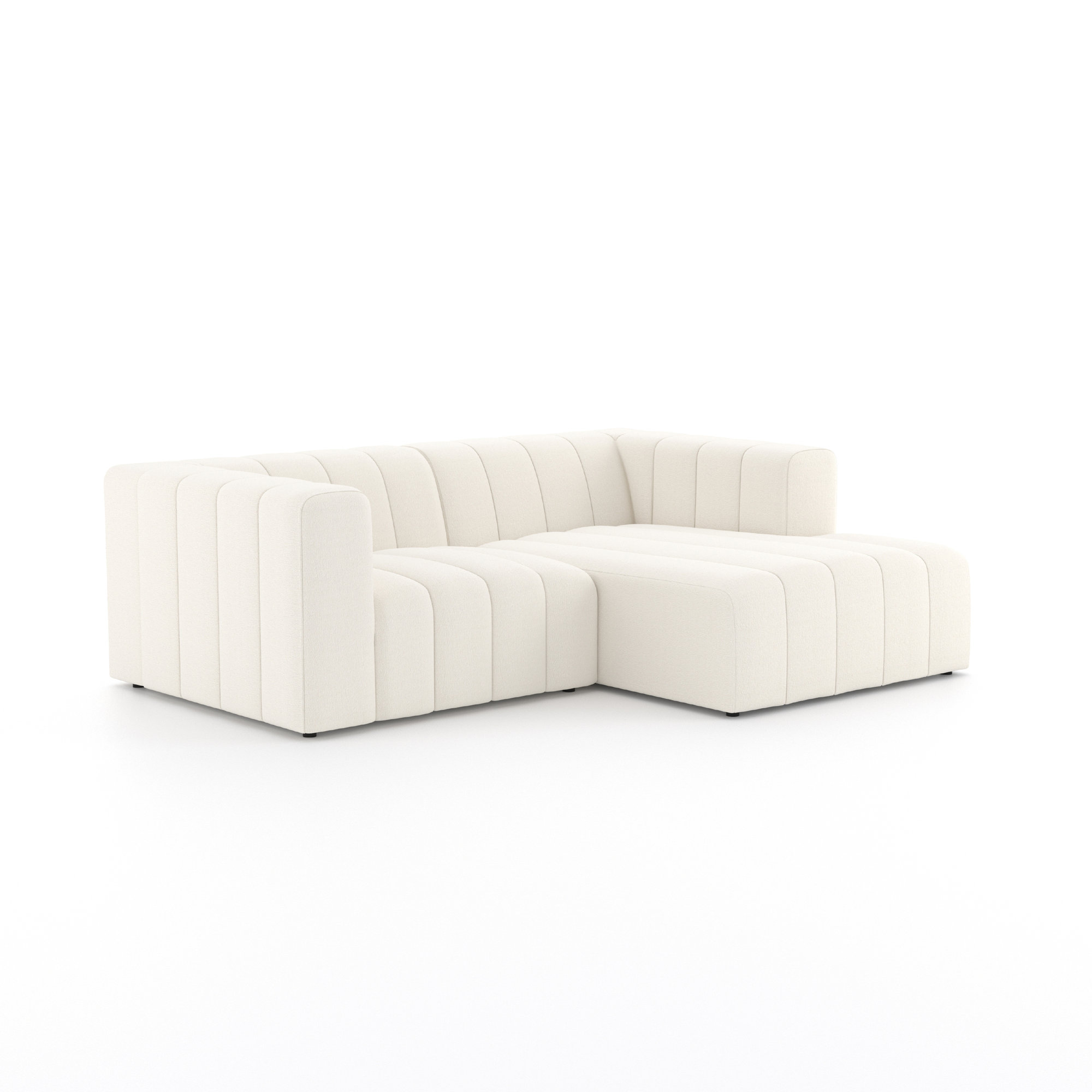 Bowry 88" Wide Sofa & Chaise, Left Hand Facing, Fayette Cloud Polyester Blend