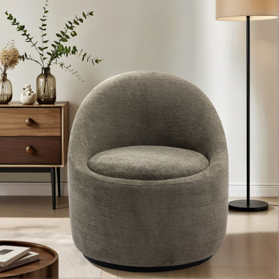Lawandra Modern Upholstered Swivel Barrel Chair