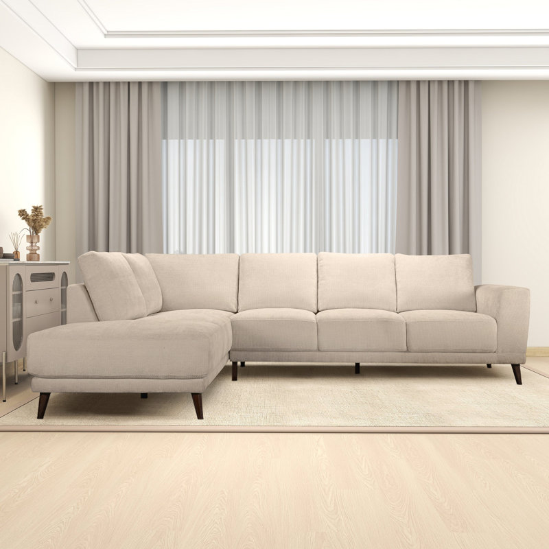 Canapé modulaire crème avec repose-pieds