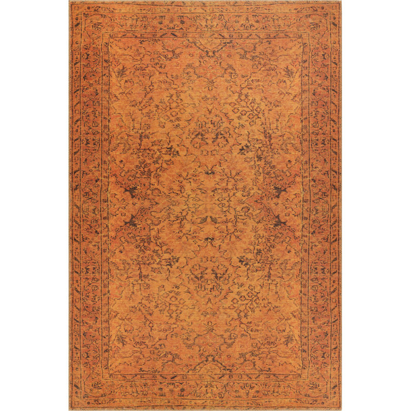 Luxurious Ocher Carpet, 29.5 x 59.1 inches | 100% Polyester, 1850 g/m², 0.2 inches Pile Height | Eco-Friendly Recycled Poly Cotton Underside | Ideal for Living Rooms & Bedrooms, Soft and Durable Machine Carpet