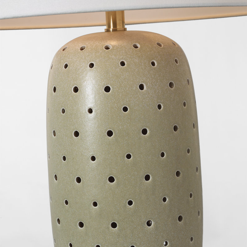 Chapman & Myers Samara 30" Table Lamp with Linen Shade, Green