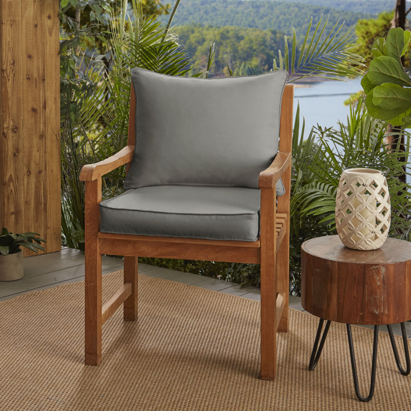 Outdoor Lounge Chair Seat / Back Cushion, Canvas Charcoal Sunbrella  Canvas