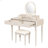 Luxury Vanity Desk With Round Mirror,Height-Adjustable, Stylish Dressing Table Set, 4 Drawers & Stool-1949837350