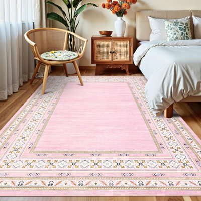 Tapis lavable moderne en simili laine avec envers antidérapant