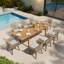 Ensemble repas 8 personnes pour l'extérieur avec trou pour parasol-404855269