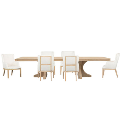 Table de salle à manger extensible à tréteaux avec 6 chaises