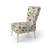 Teal Coastal Serene Floral Pattern - Upholstered Farmhouse Side Chair, Teal Accent Chair