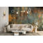 Murale abstraite bleu sarcelle et rouille-2030933499
