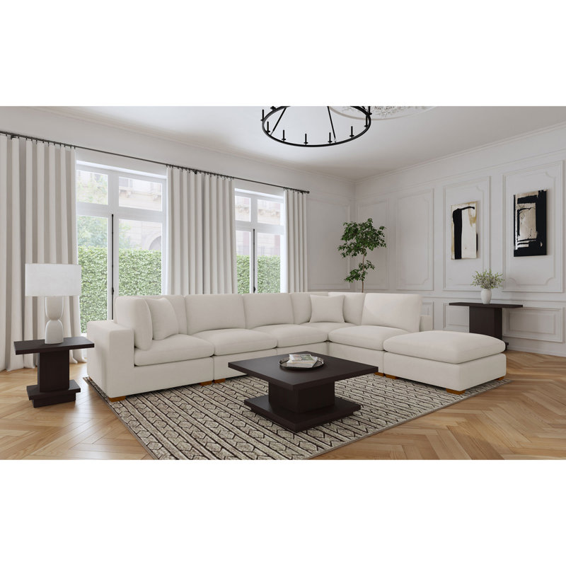 Canapé modulaire 5 pièces, H 39 po x l 149,5 po x P 107,75 po