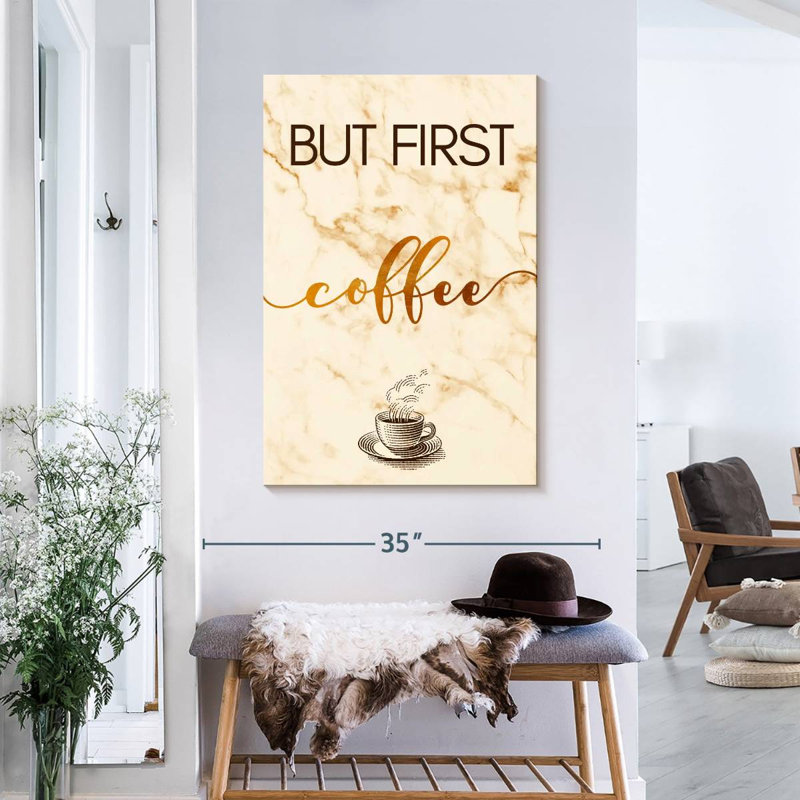 «Coffee Cup First» sur toile, H 36 po x l 24 po x P 1,25 po