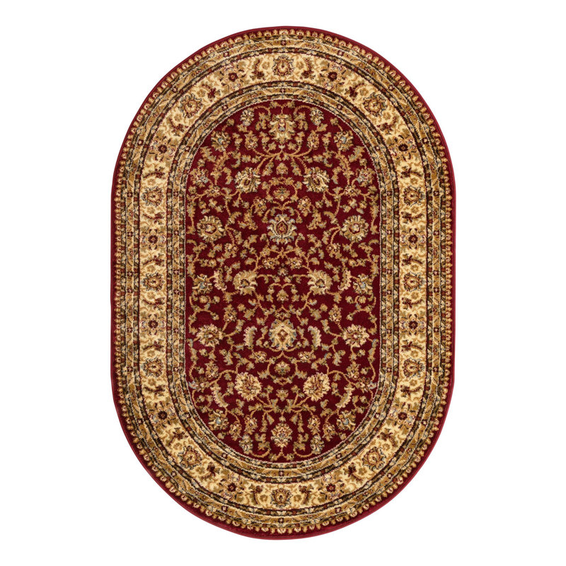 Tapis oriental Niles, Ovale 4 pi 1 po x 6 pi 1 po, Rouge